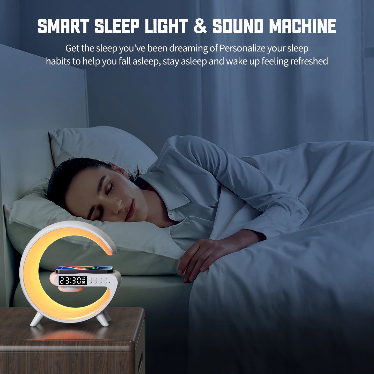 LED Smart Wake Up Light RGB Night Light with Wireless