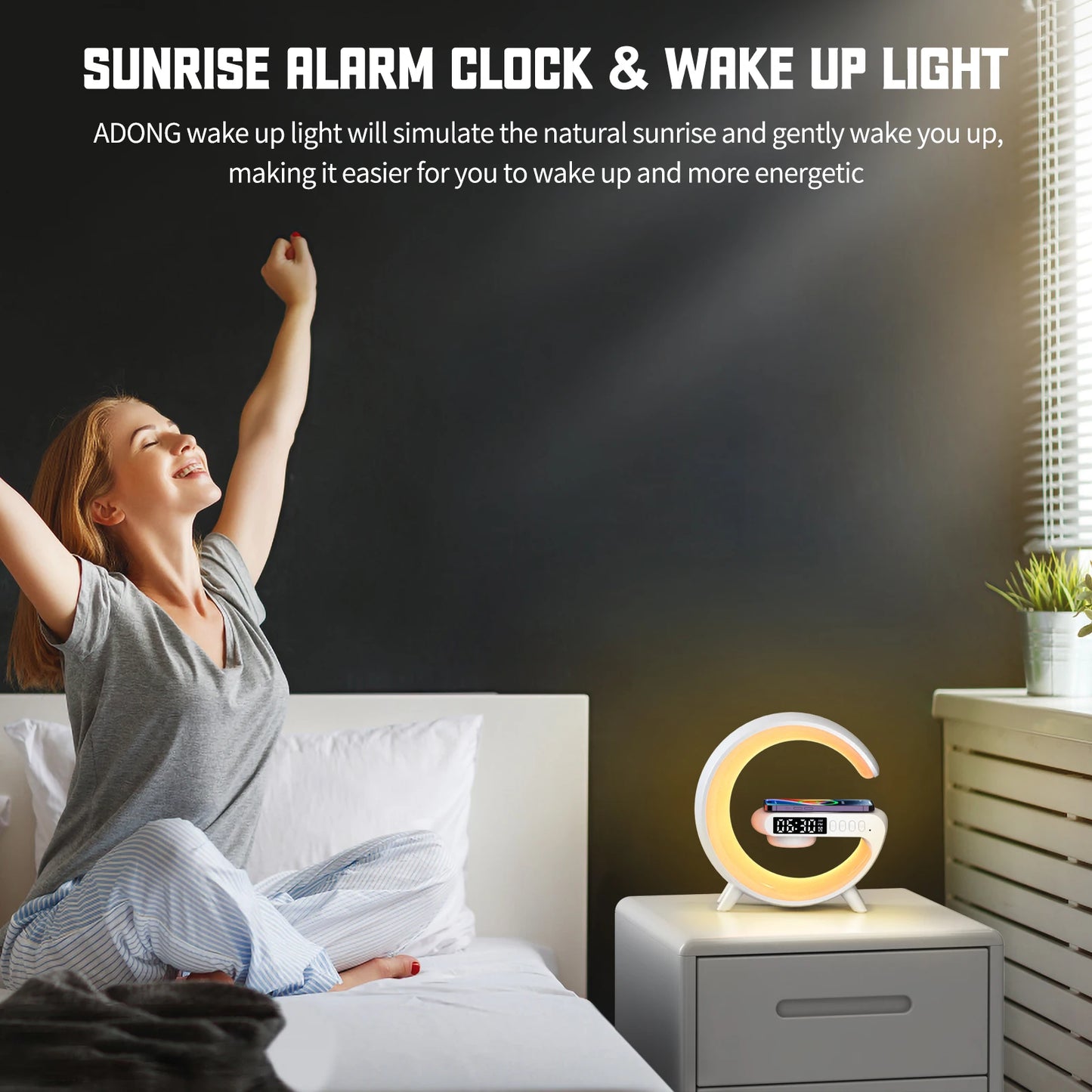 LED Smart Wake Up Light RGB Night Light with Wireless