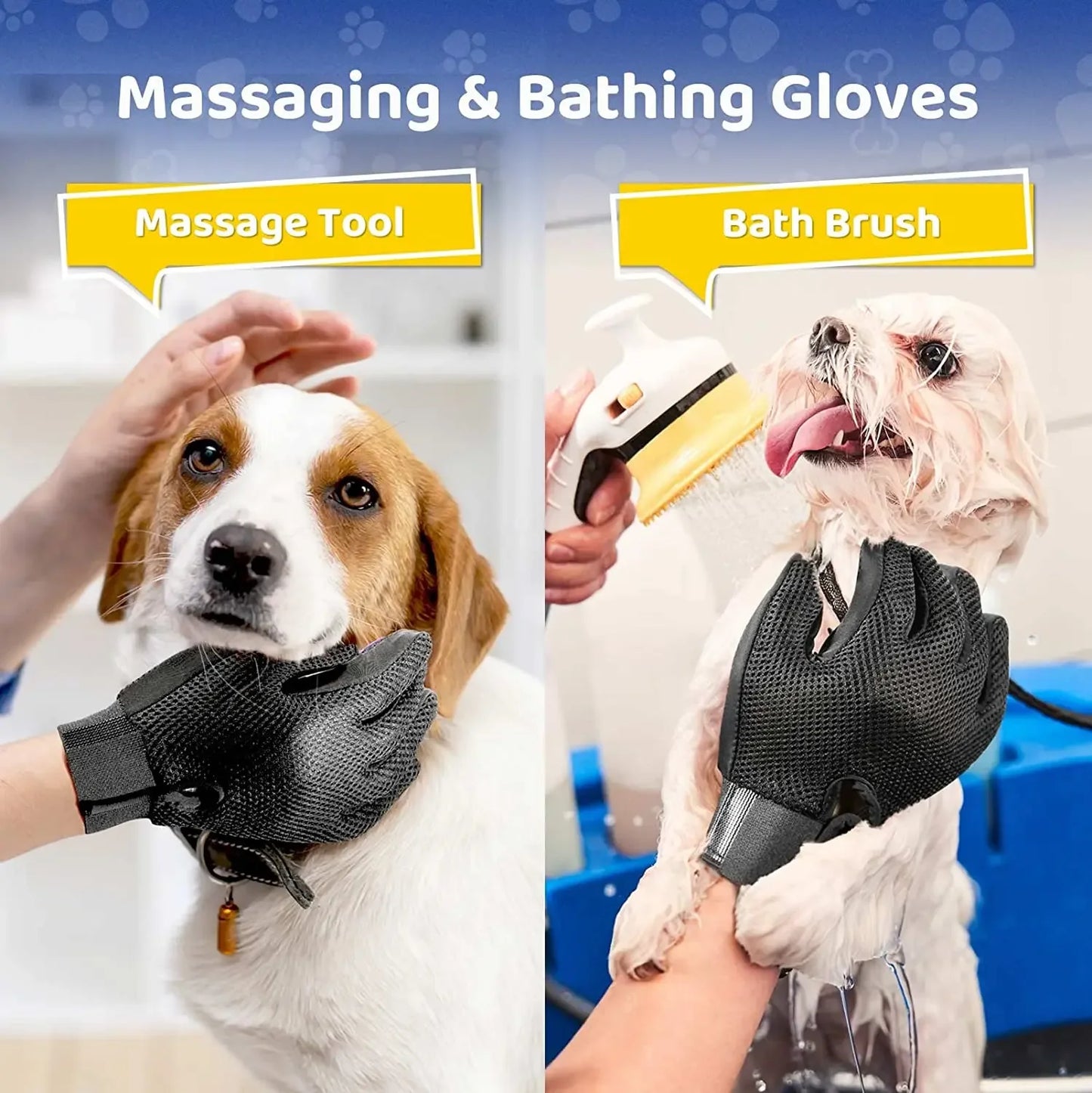 Pet Grooming Glove Gentle Efficient Pet Hair