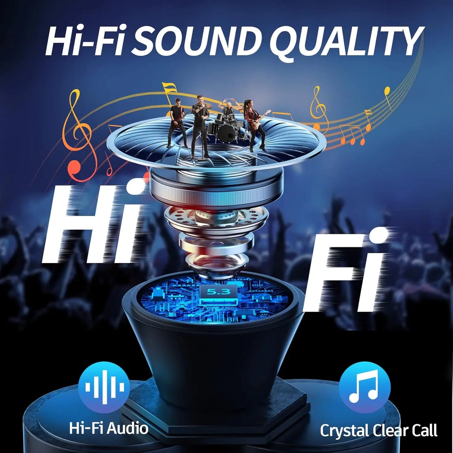 Wireless Earphone Bluetooth 5.3 Headphone 60H