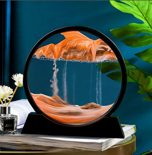3D Moving Sand Art Picture Round Glass Deep Sea