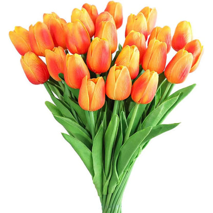10Pcs Artificial Flower Realistic Touch Tulip Scrap