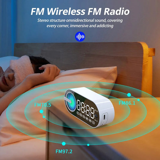Quiet Wireless Bluetooth Speaker Alarm Clock RGB