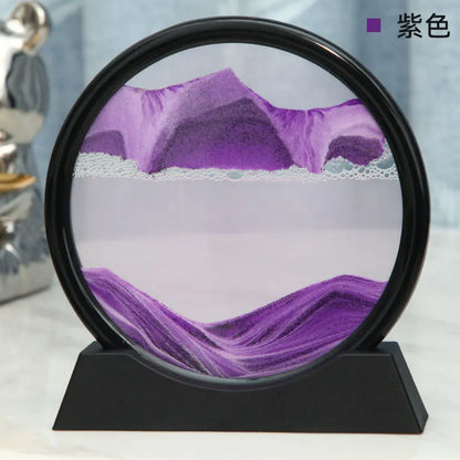 3D Moving Sand Art Picture Round Glass Deep Sea