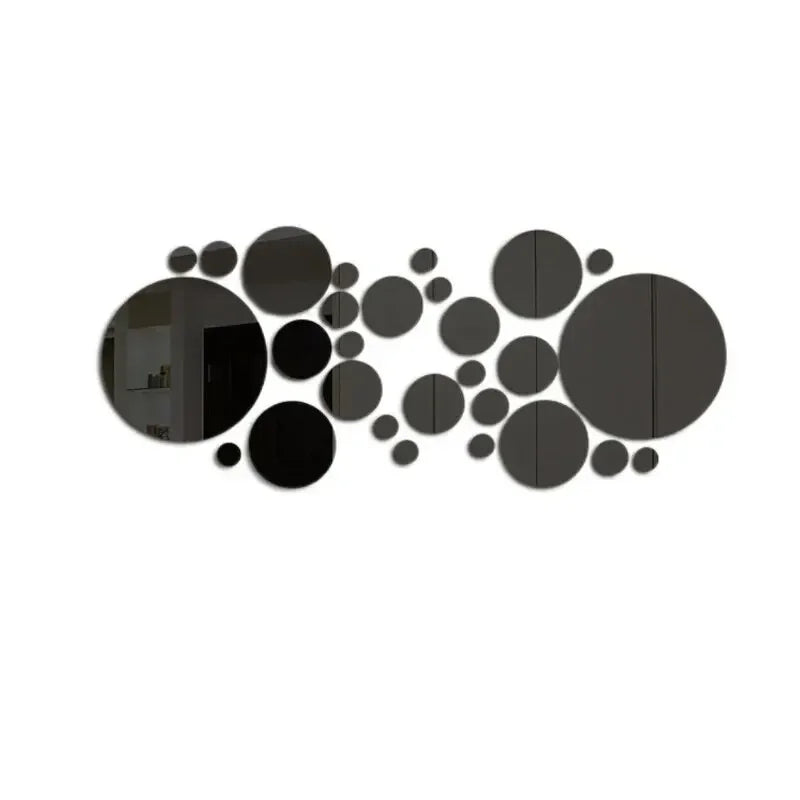 26 pcs 3D Acrylic Mirror Wall Sticker Round Mirror