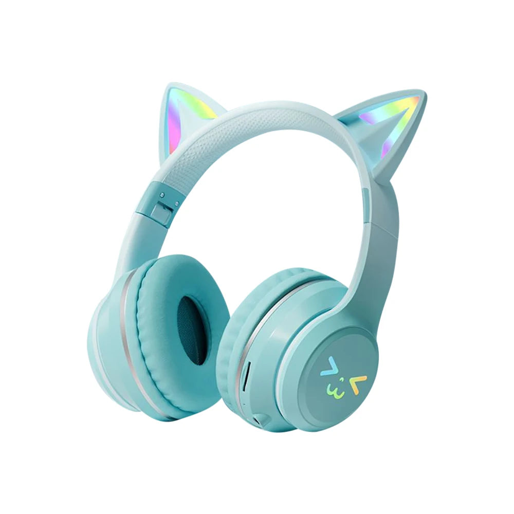 Gradient wireless Headphones RGB cute cat ear