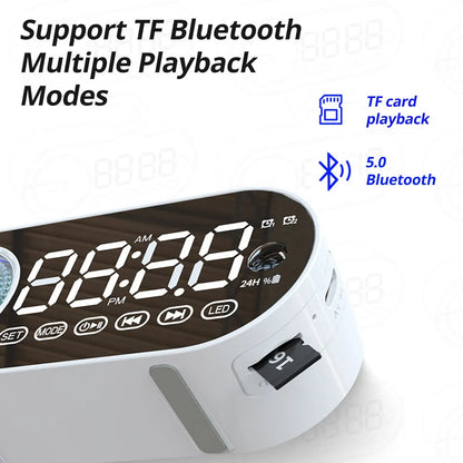 Quiet Wireless Bluetooth Speaker Alarm Clock RGB