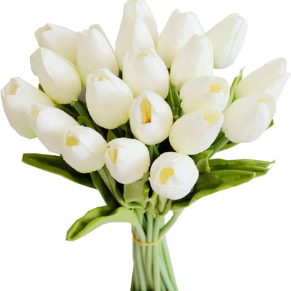 10Pcs Artificial Flower Realistic Touch Tulip Scrap