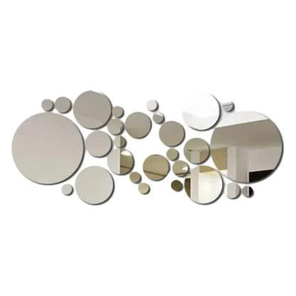 26 pcs 3D Acrylic Mirror Wall Sticker Round Mirror