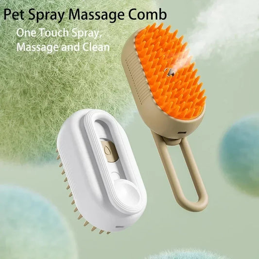 Steamy Dog Brush Electric Spray Cat Hair Brush