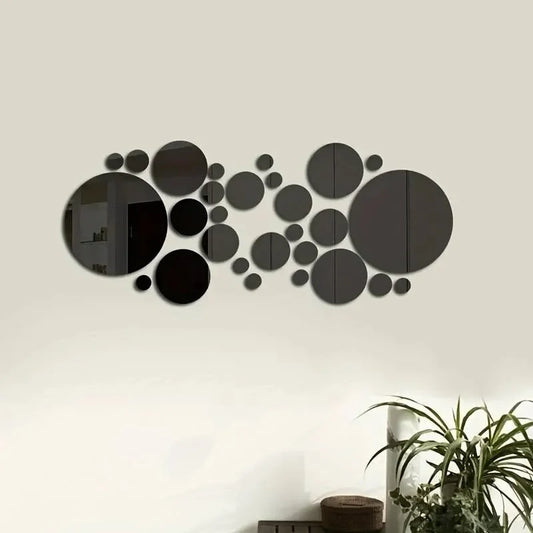 26 pcs 3D Acrylic Mirror Wall Sticker Round Mirror