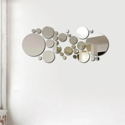 26 pcs 3D Acrylic Mirror Wall Sticker Round Mirror