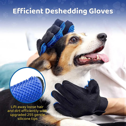 Pet Grooming Glove Gentle Efficient Pet Hair
