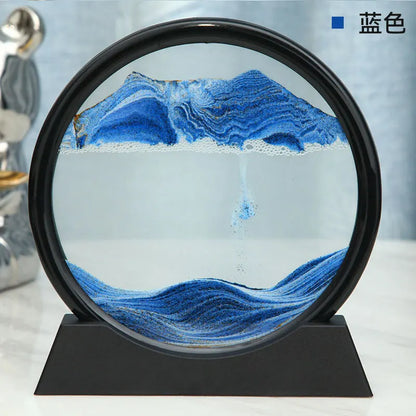 3D Moving Sand Art Picture Round Glass Deep Sea