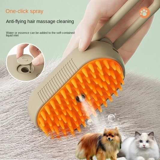 Steamy Dog Brush Electric Spray Cat Hair Brush