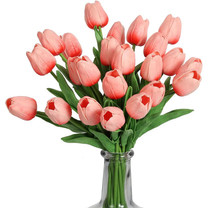 10Pcs Artificial Flower Realistic Touch Tulip Scrap