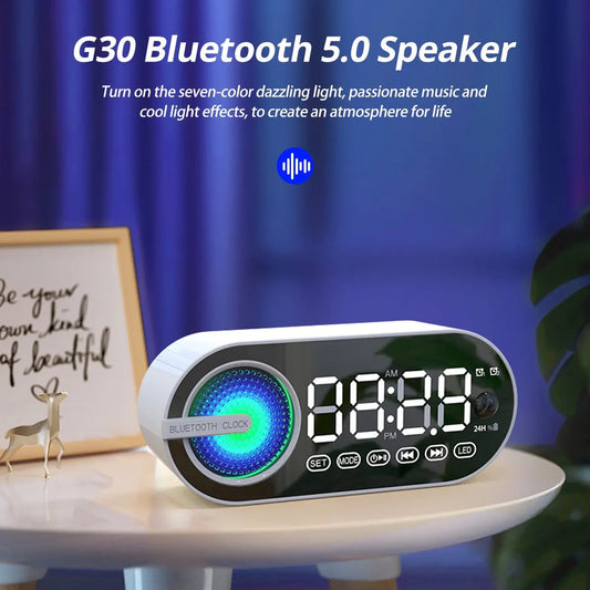 Quiet Wireless Bluetooth Speaker Alarm Clock RGB