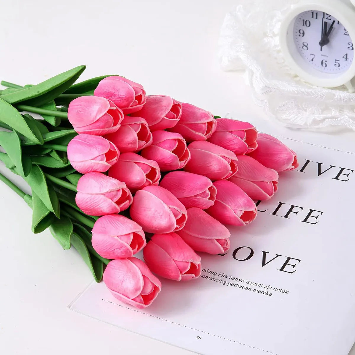 10Pcs Artificial Flower Realistic Touch Tulip Scrap