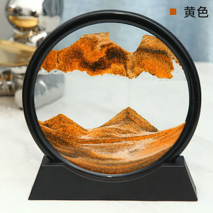 3D Moving Sand Art Picture Round Glass Deep Sea