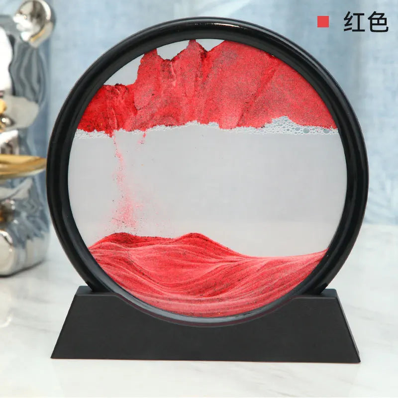 3D Moving Sand Art Picture Round Glass Deep Sea