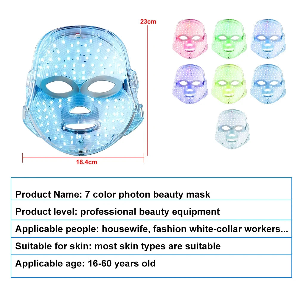 7 Colors LED Facial Mask Photon Therapy Face