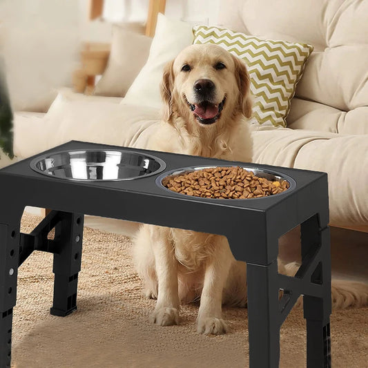 BOOTEELY Elevated Dog Feeder Bowls Adjustable