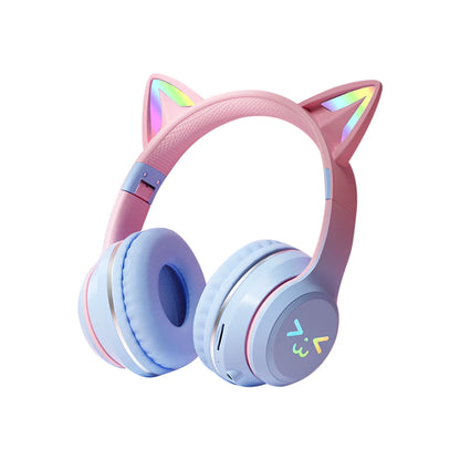 Gradient wireless Headphones RGB cute cat ear